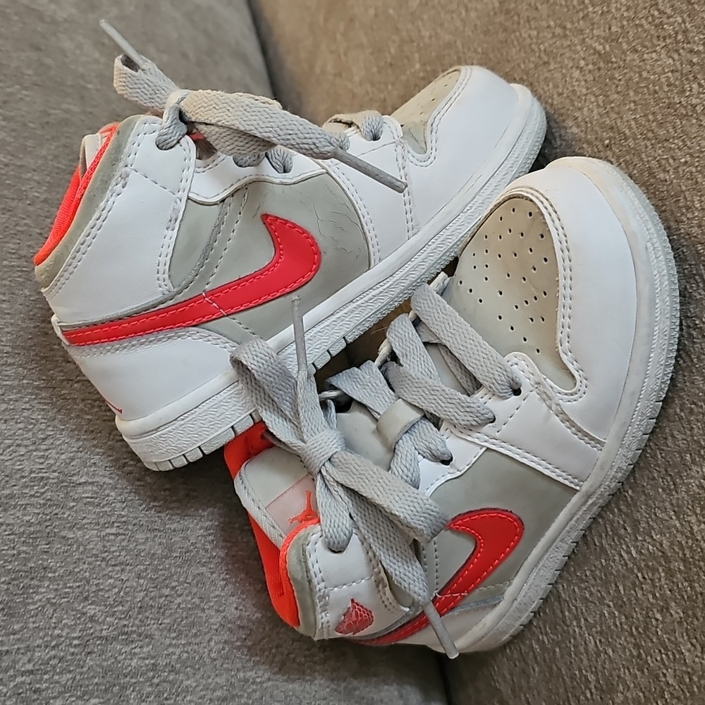 JORDAN 1 Phat Toddler Size 7.5 'White Crimson Grey'